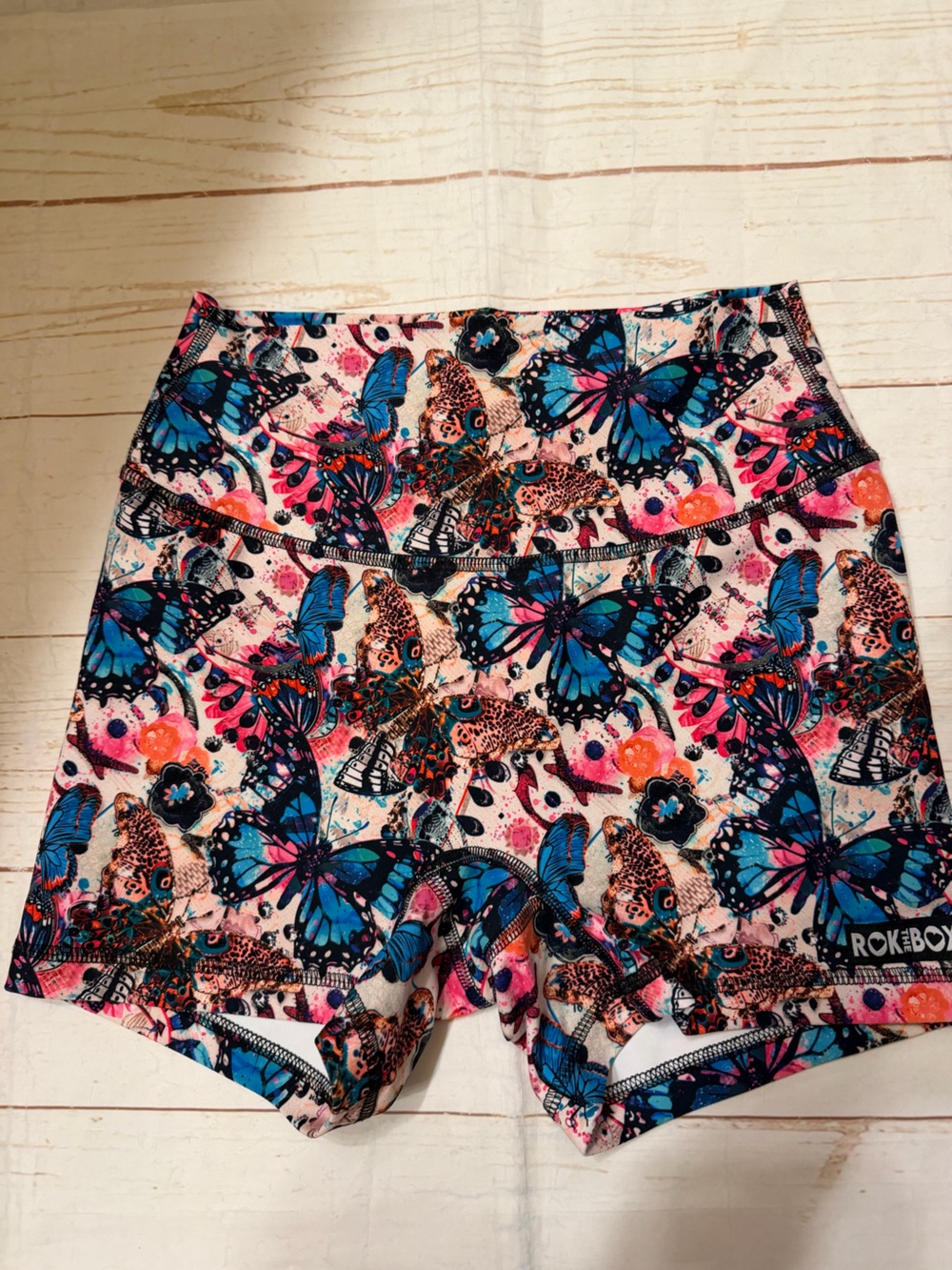 Rok the box Blue Butterfly Athletic Shorts